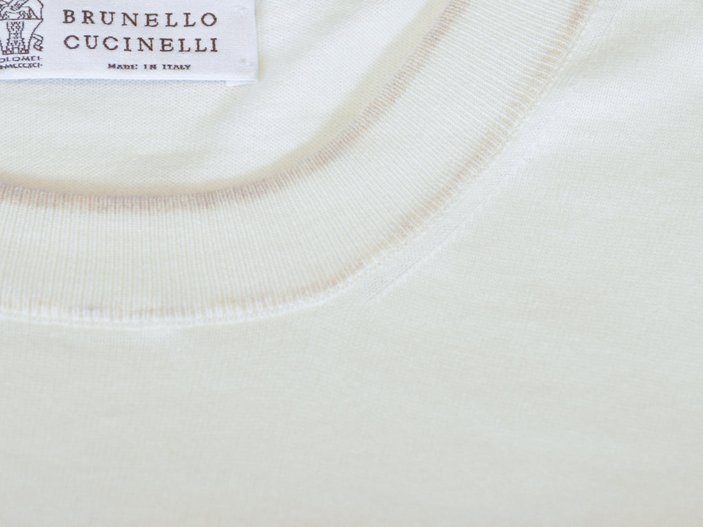 Brunello Cucinelli Ivory Knit T-Shirt