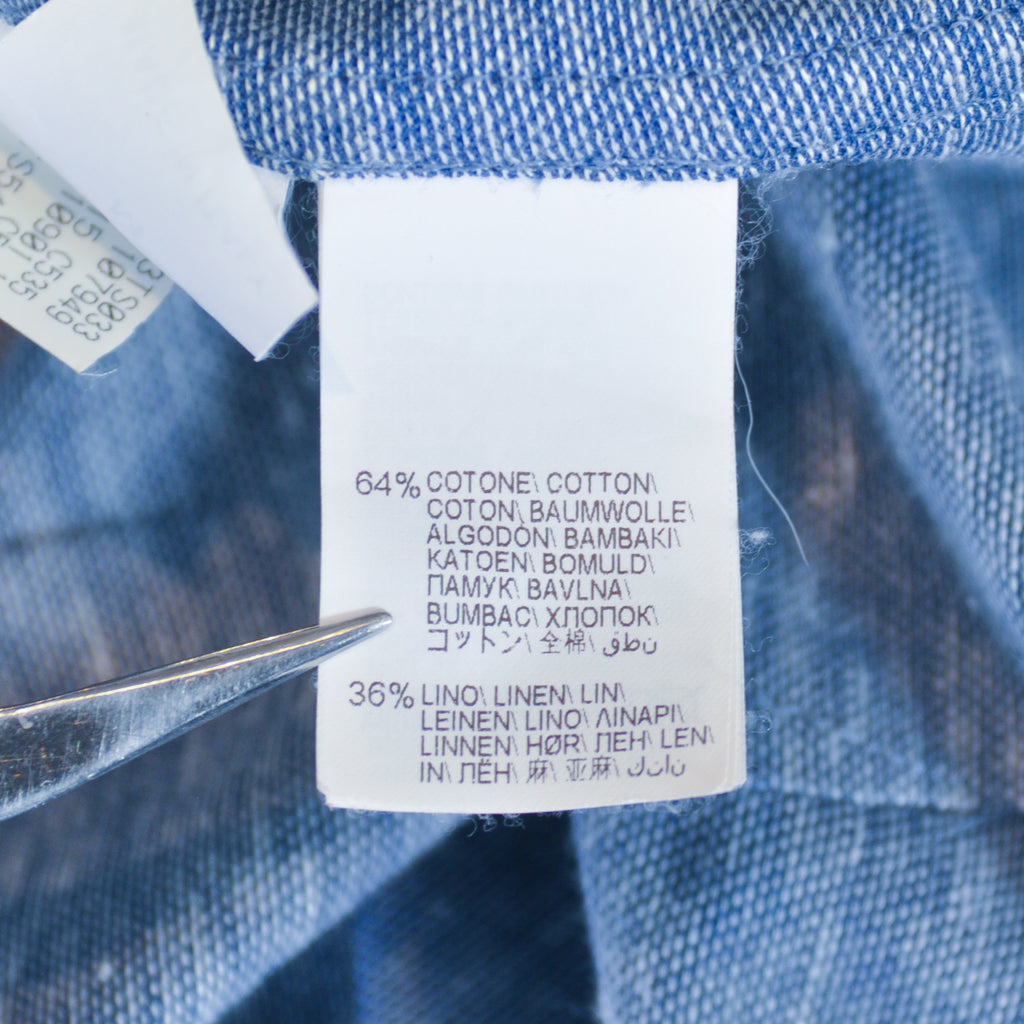 Brunello Cucinelli Blue Leisure Fit Linen Blend Jersey Shirt