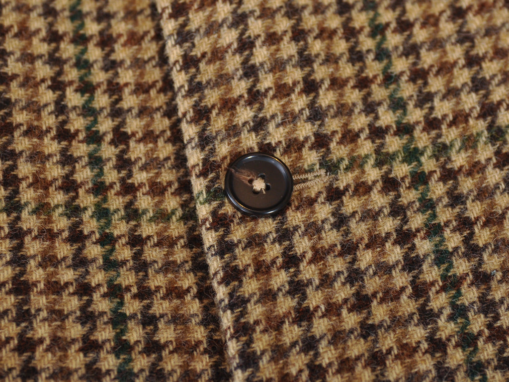 Sunflower Brown Houndstooth Moon Shetland Tweed Coat