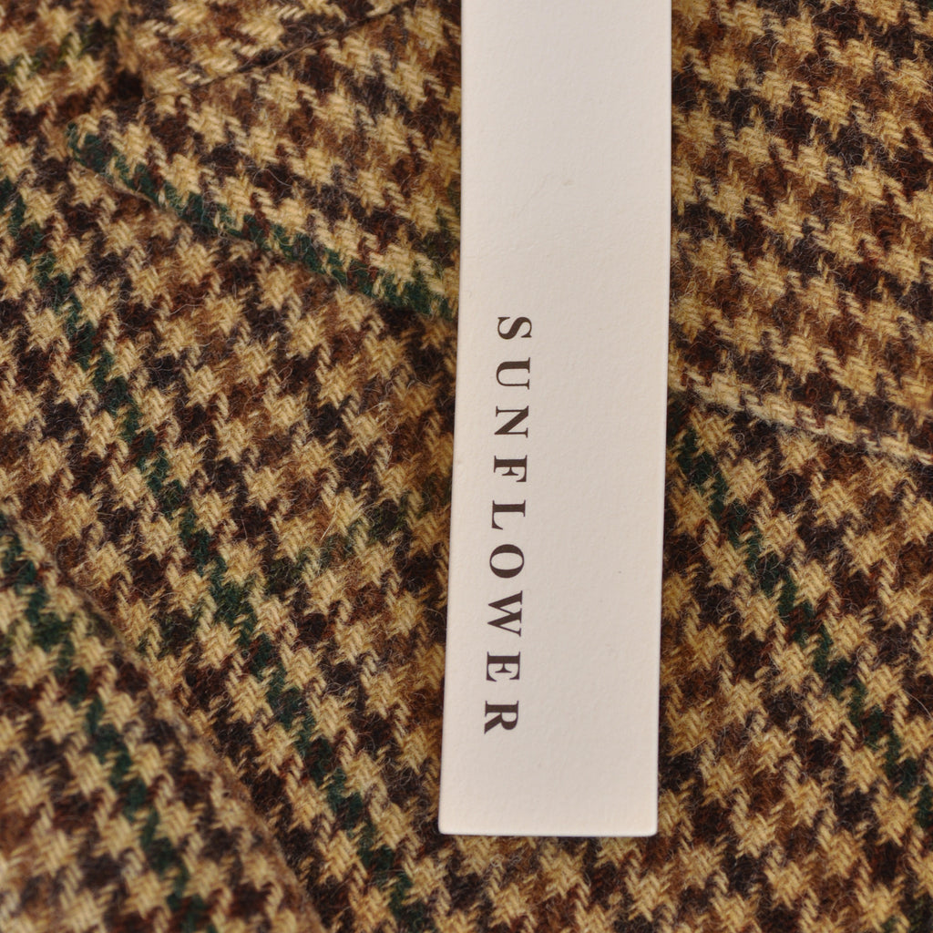 Sunflower Brown Houndstooth Moon Shetland Tweed Coat