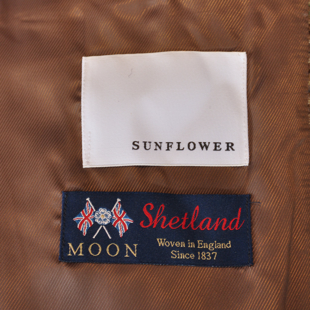 Sunflower Brown Houndstooth Moon Shetland Tweed Coat