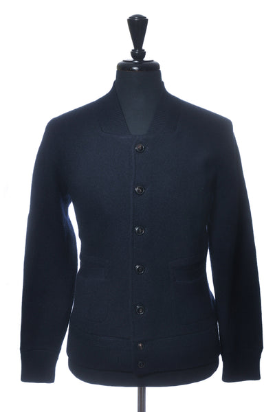 Wallace & Barnes Navy Blue Merino Knit Jacket