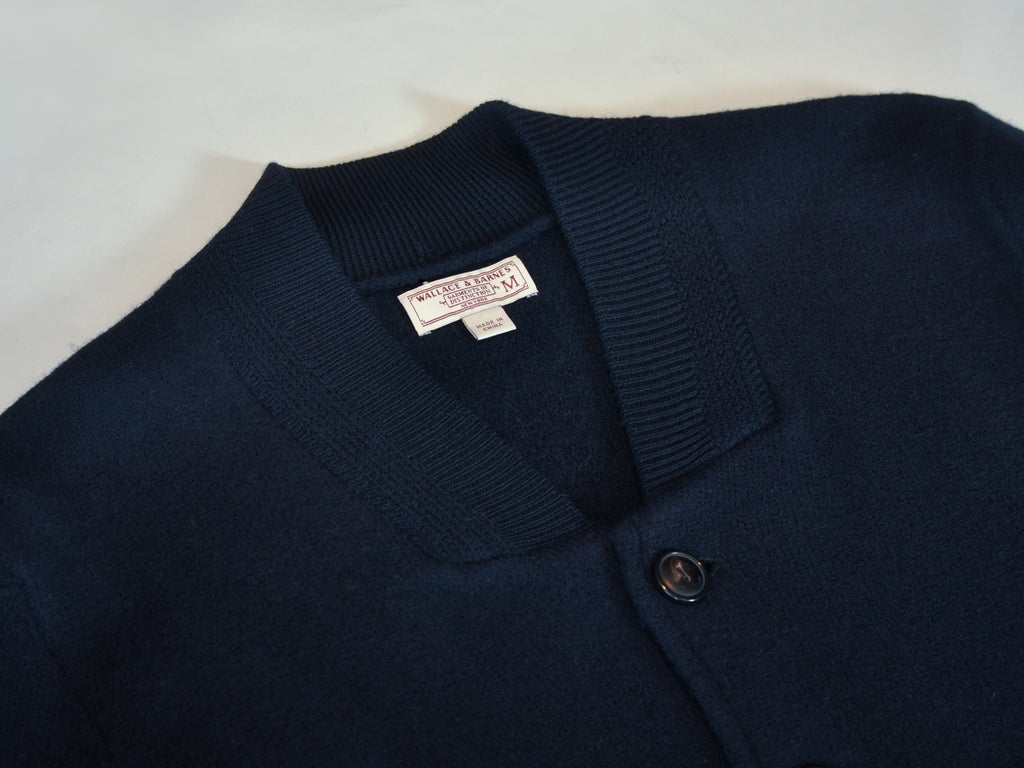 Wallace & Barnes Navy Blue Merino Knit Jacket