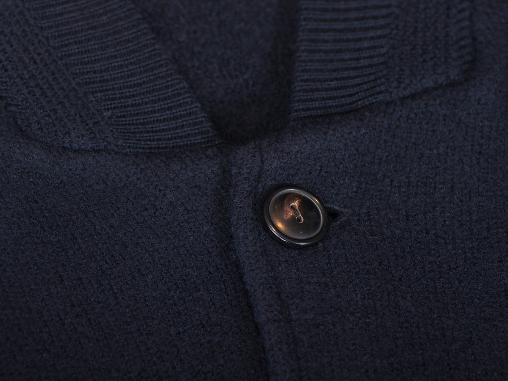 Wallace & Barnes Navy Blue Merino Knit Jacket