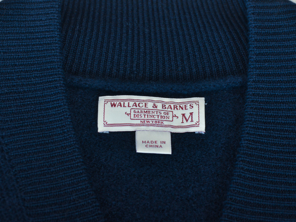 Wallace & Barnes Navy Blue Merino Knit Jacket