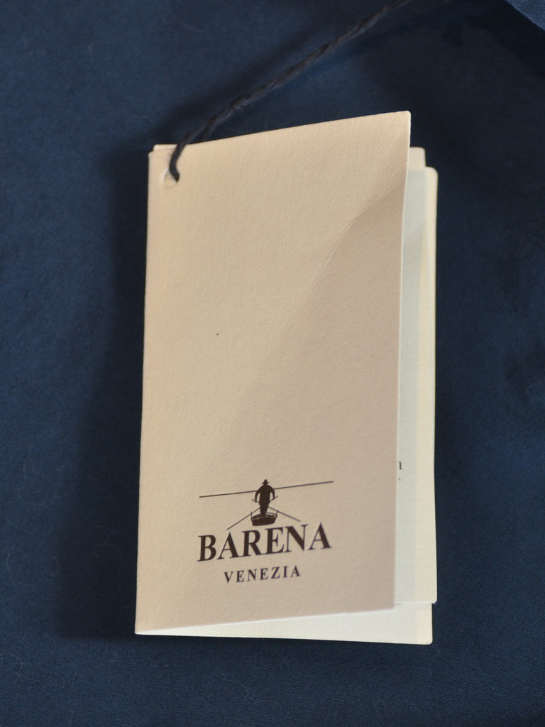 Barena Washed Navy Blue Bota Dorigo Short Sleeve Overshirt