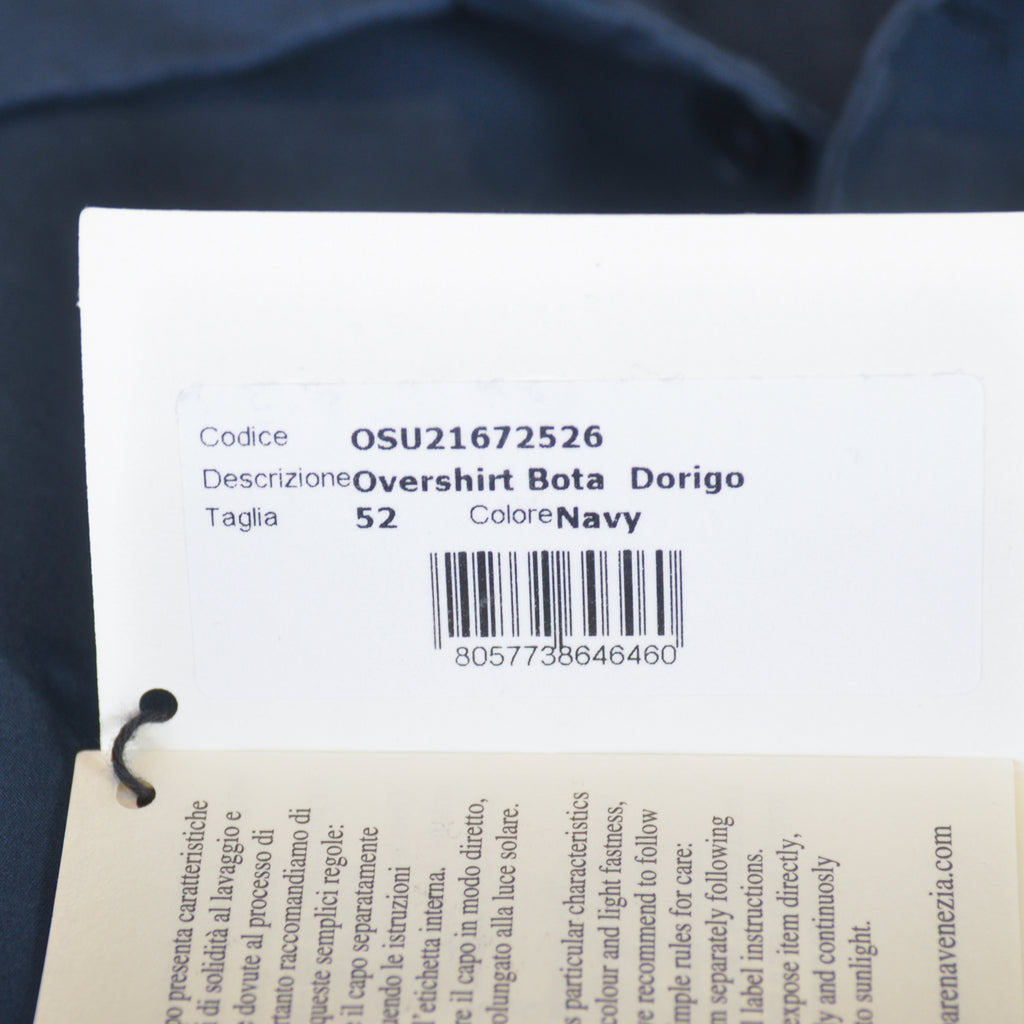 Barena Washed Navy Blue Bota Dorigo Short Sleeve Overshirt