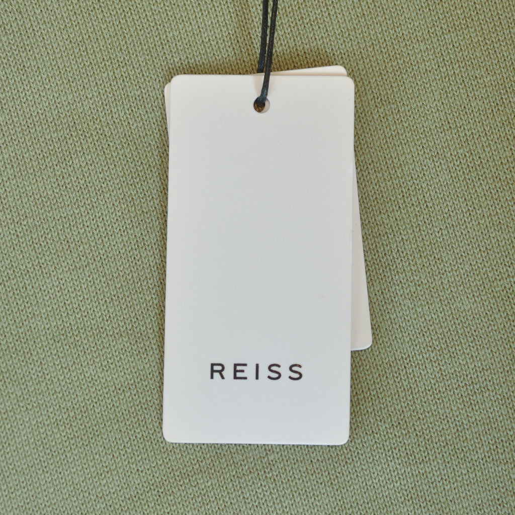 Reiss Green Knit Giles Short Sleeve Shirt