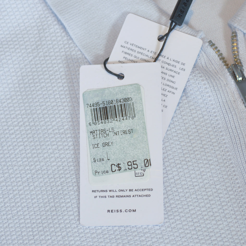 Reiss Ice Grey Matias Collared Knit