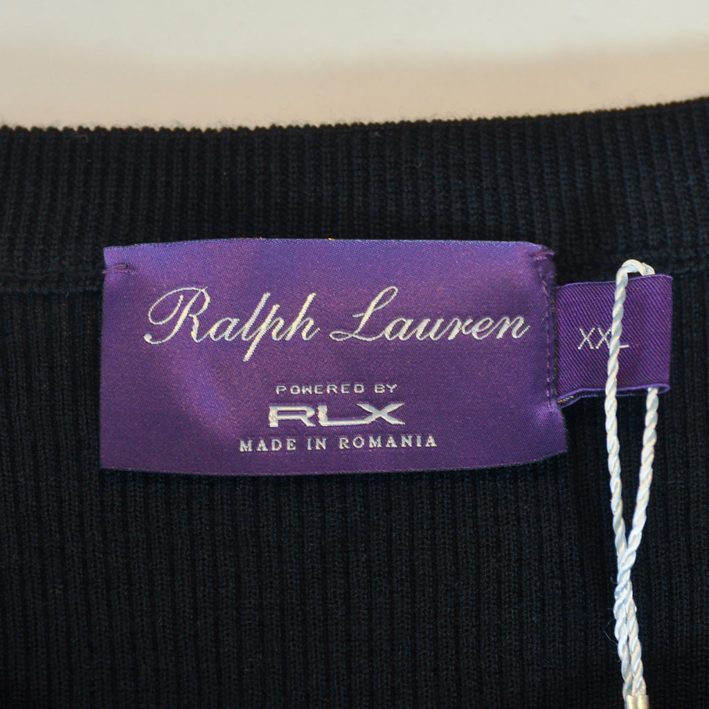 Ralph Lauren Purple Label Black Wool Crew Neck Sweater
