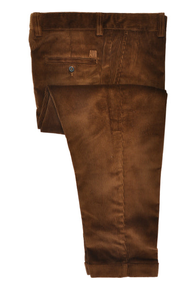 AMI Cognac Brown Corduroy Oversized Carrot Fit Trouser