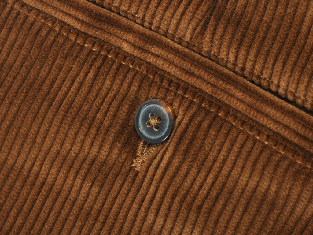 AMI Cognac Brown Corduroy Oversized Carrot Fit Trouser