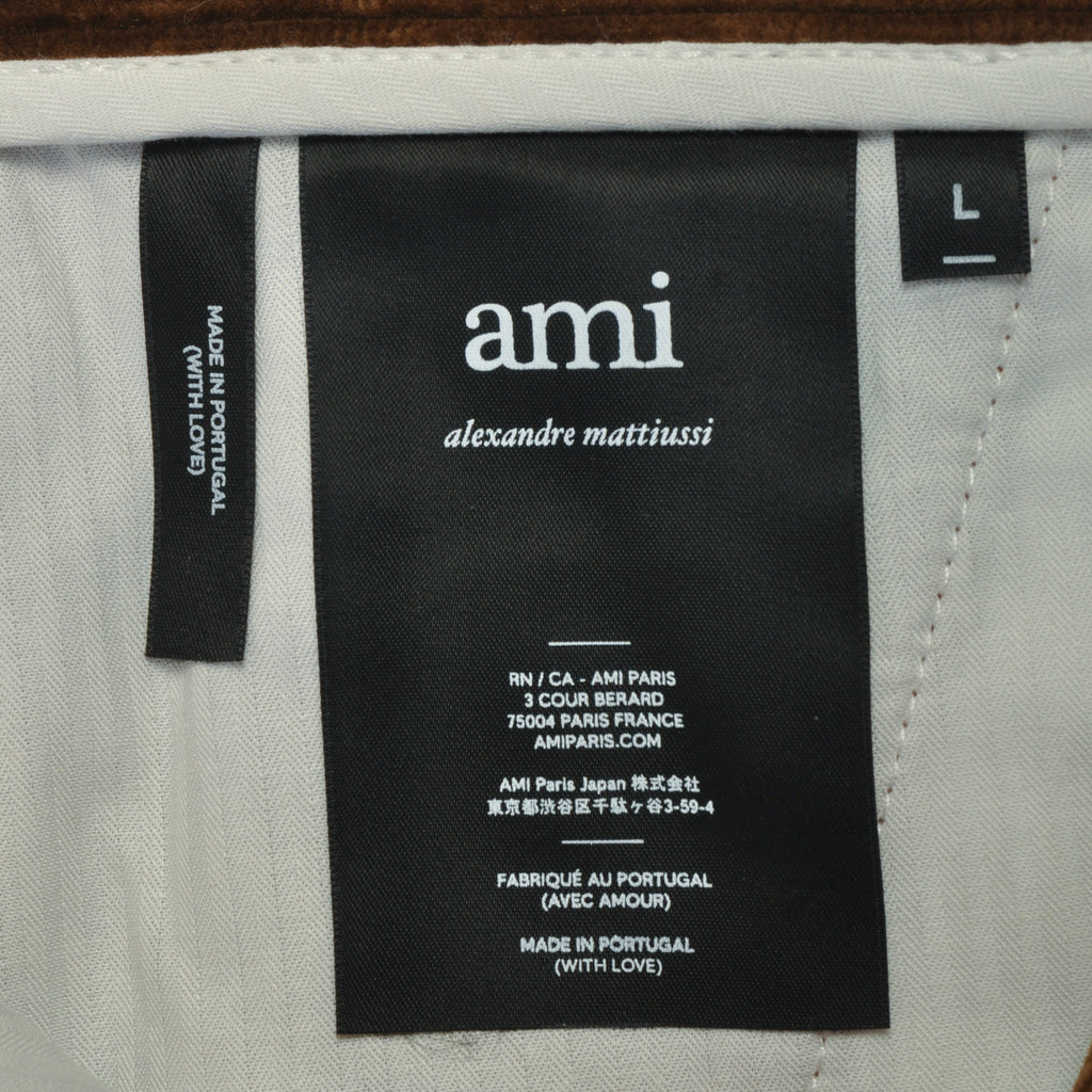 AMI Cognac Brown Corduroy Oversized Carrot Fit Trouser