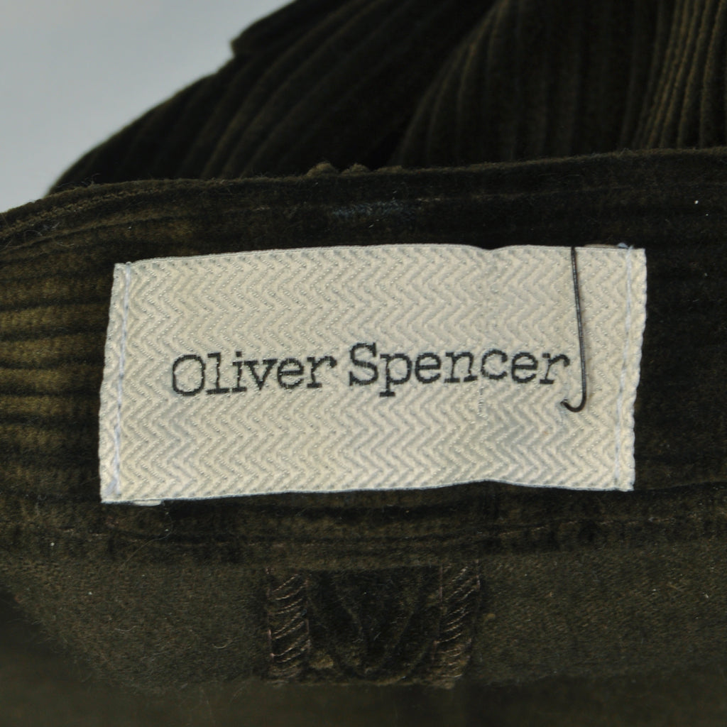 Oliver Spencer Moss Green Whale Cord Cargo Pants