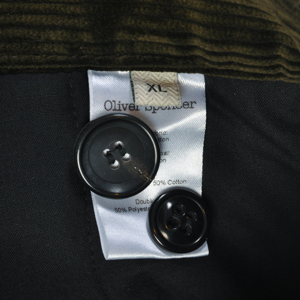 Oliver Spencer Moss Green Whale Cord Cargo Pants