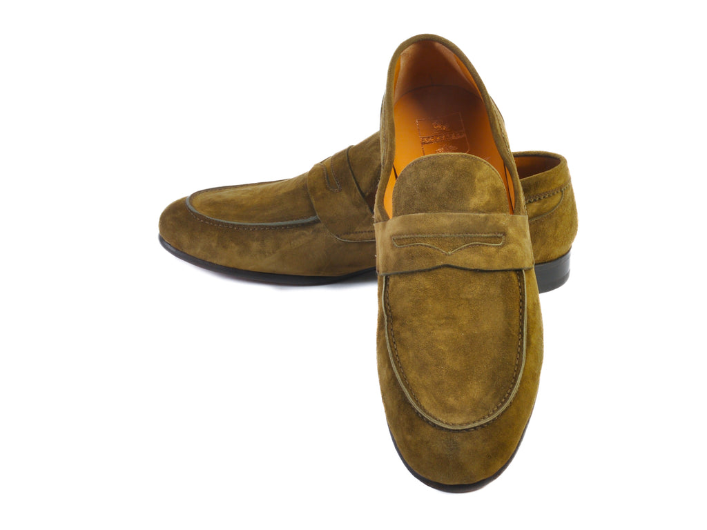 O’Keefe NIB Olive Green Cashmere Suede Penny Loafers