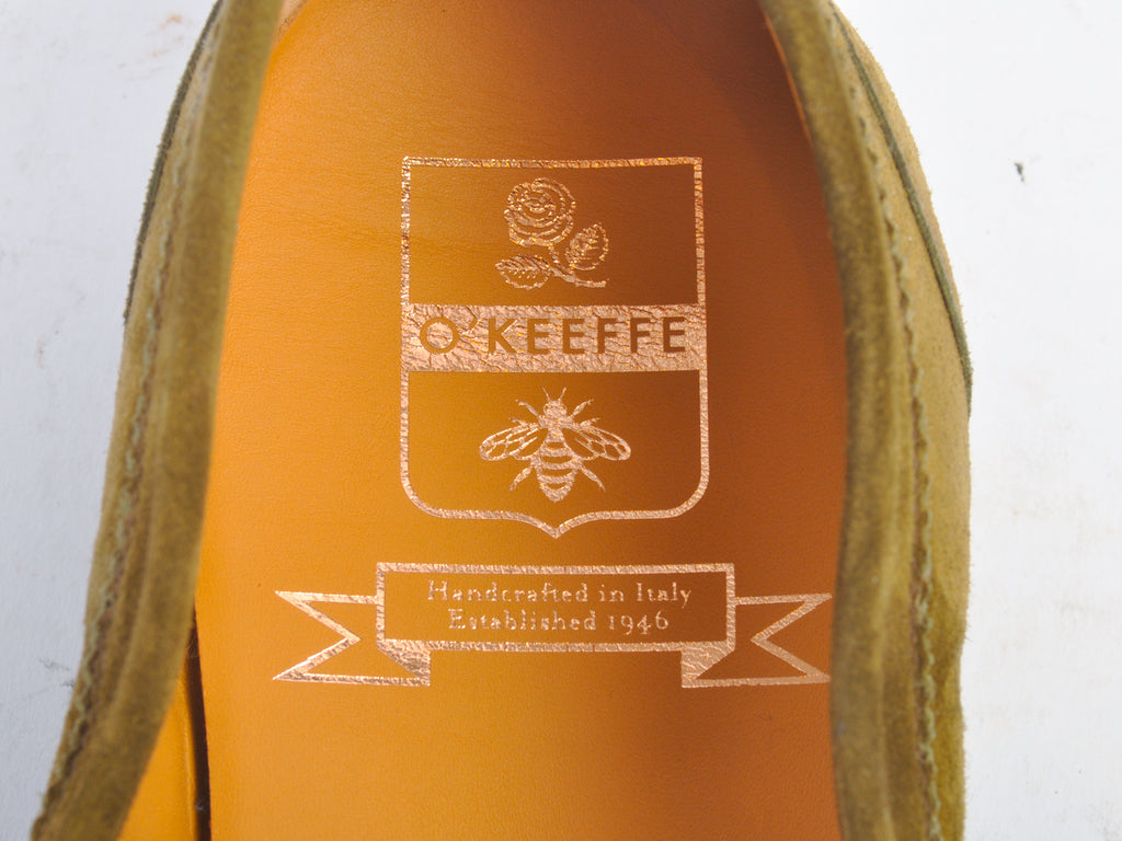 O’Keefe NIB Olive Green Cashmere Suede Penny Loafers