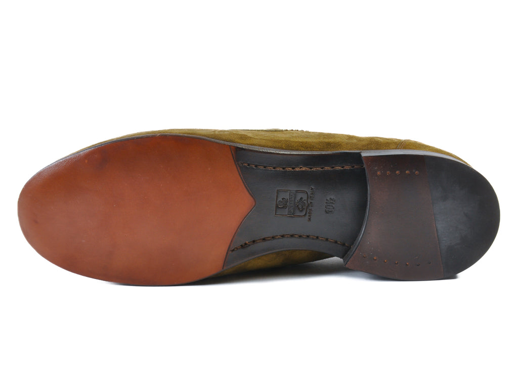 O’Keefe NIB Olive Green Cashmere Suede Penny Loafers