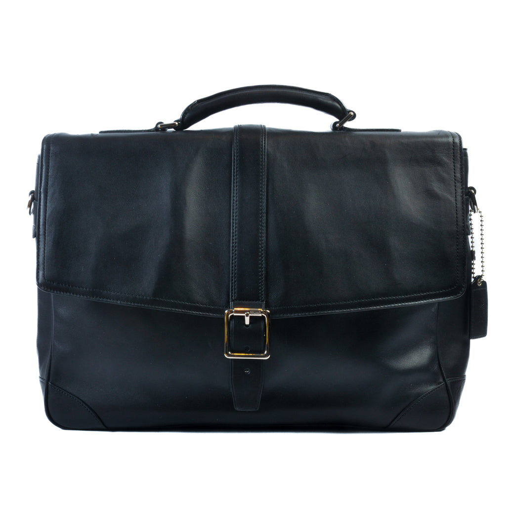 Coach Black Leather Briefcase