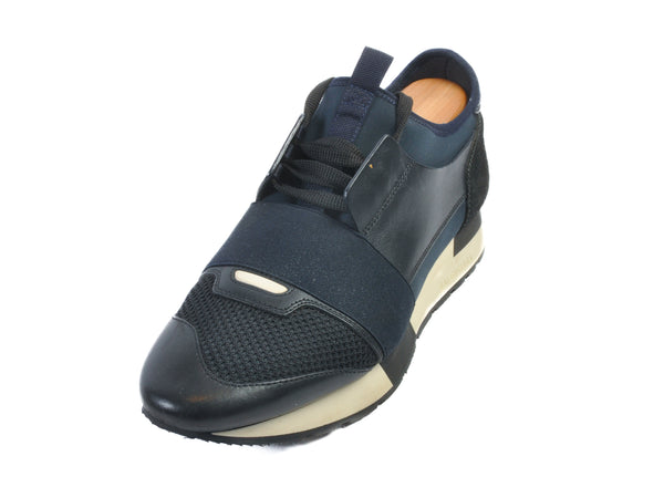 Balenciaga Navy Blue Race Runner Sneakers