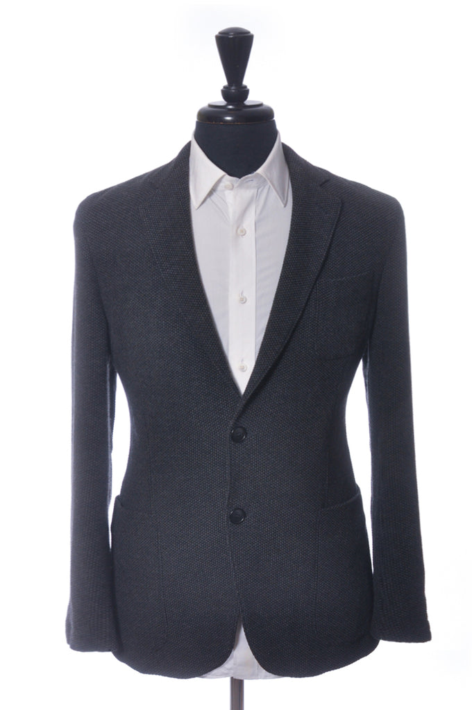 Giorgio Armani Charcoal Grey Knit Upton Blazer