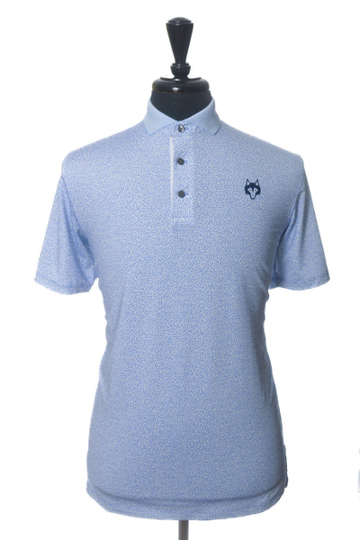 Greyson Light Blue Print Golf Polo