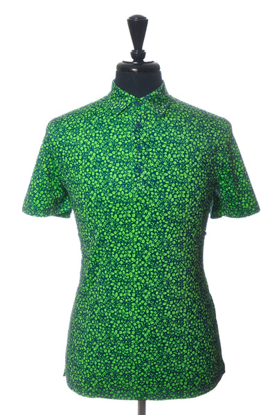 G/Fore Green Floral Print Golf Polo