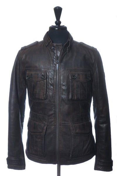 Hugo Boss Brown Goat Leather Jabu Jacket