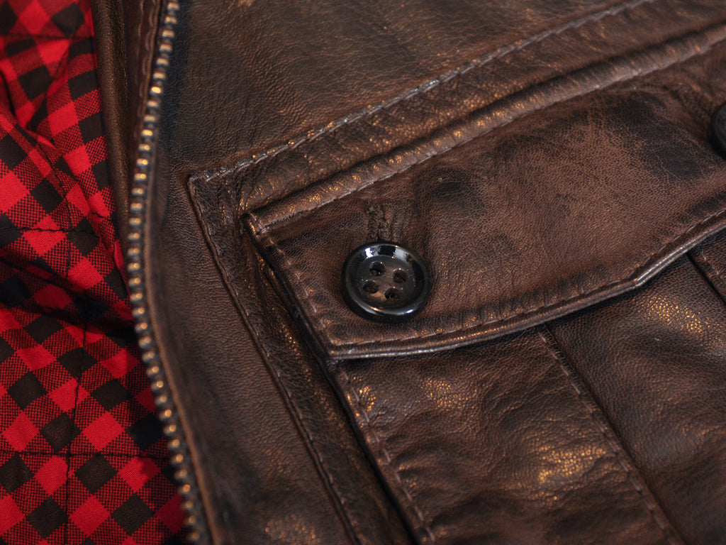 Hugo Boss Brown Goat Leather Jabu Jacket