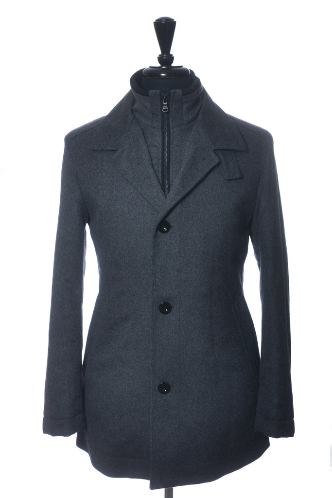 Hugo Boss Grey Cashmere Blend Coxtan3 Coat