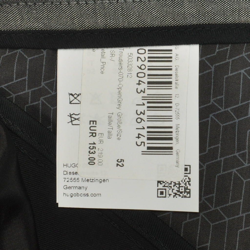 Hugo Boss Grey Mohair Wool Braydon Pants