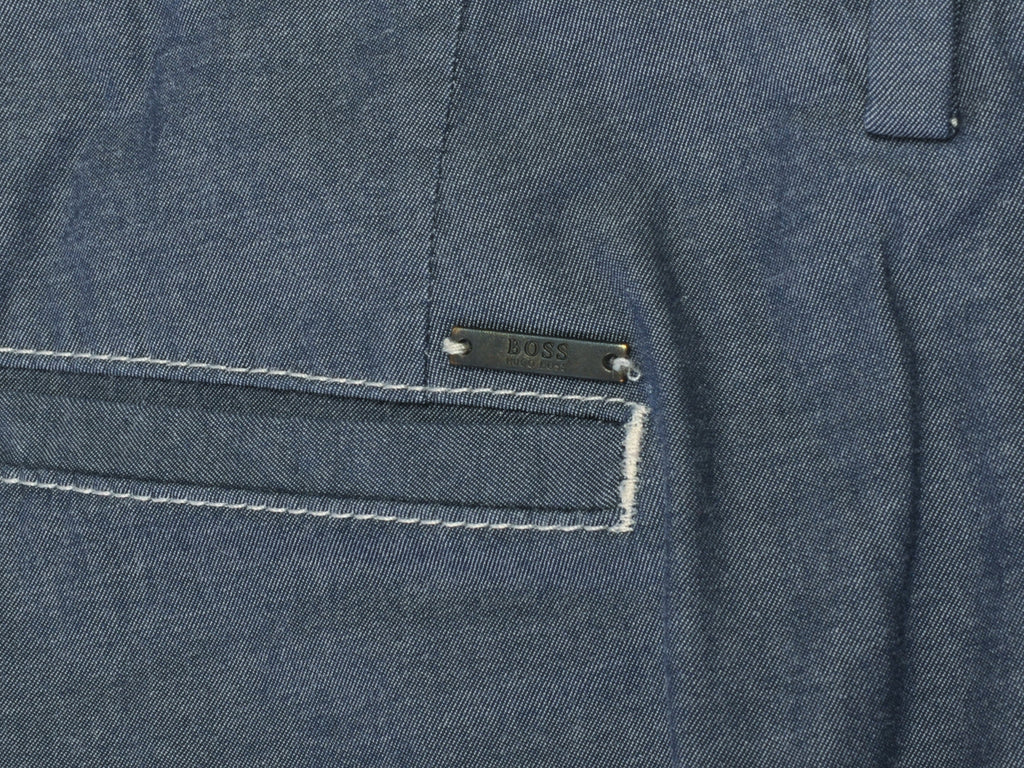 Hugo Boss Slate Blue Kaito Stitch Stretch Pants