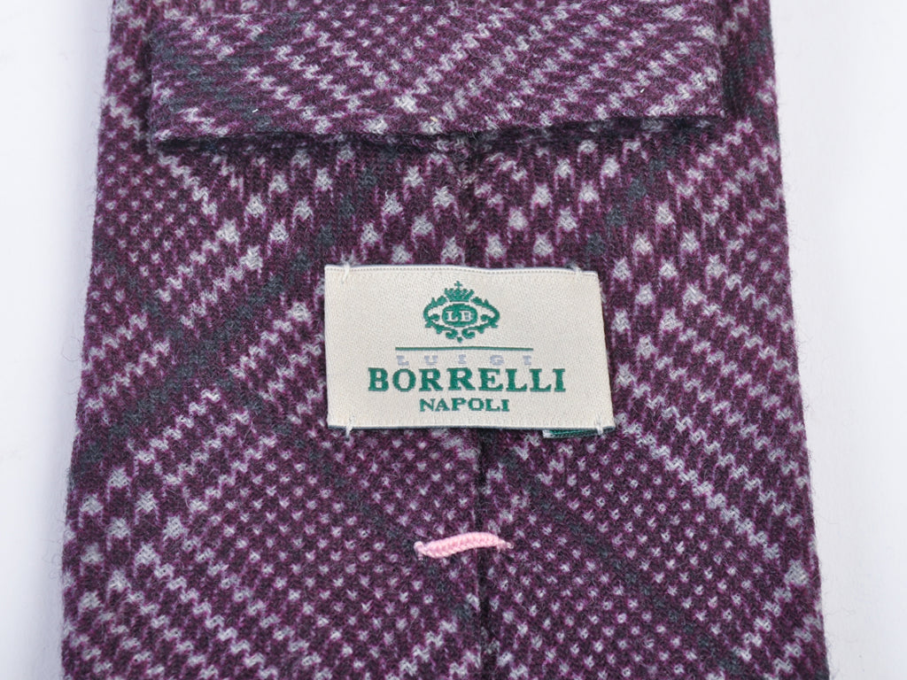 Borrelli Napoli Merlot Check Wool Tie