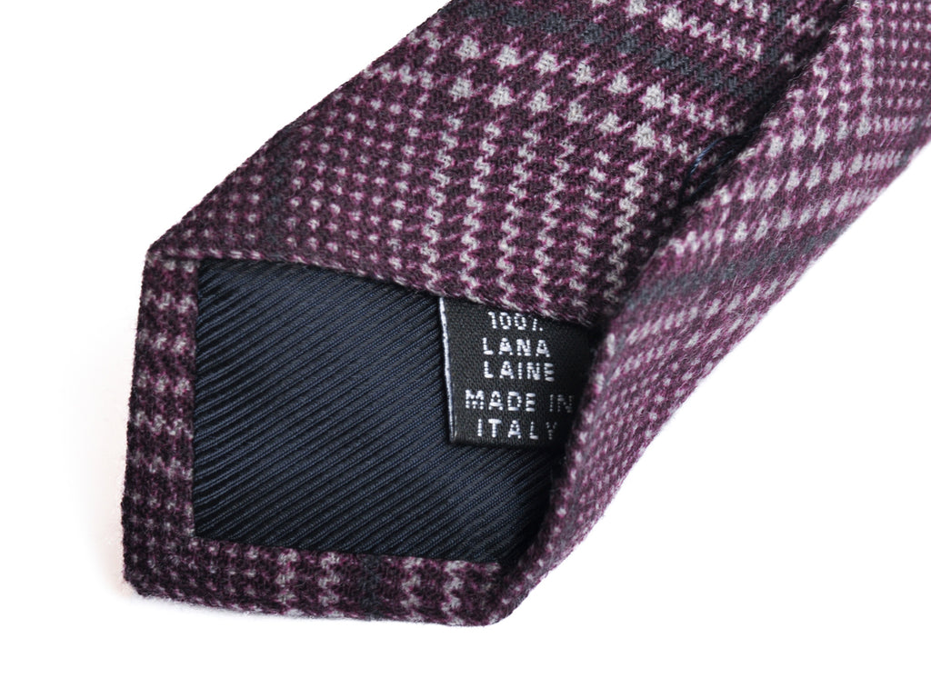 Borrelli Napoli Merlot Check Wool Tie