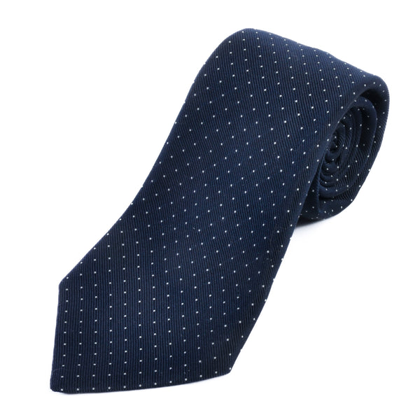 Faconnable Albert Goldberg Navy Blue Polka Dot Tie