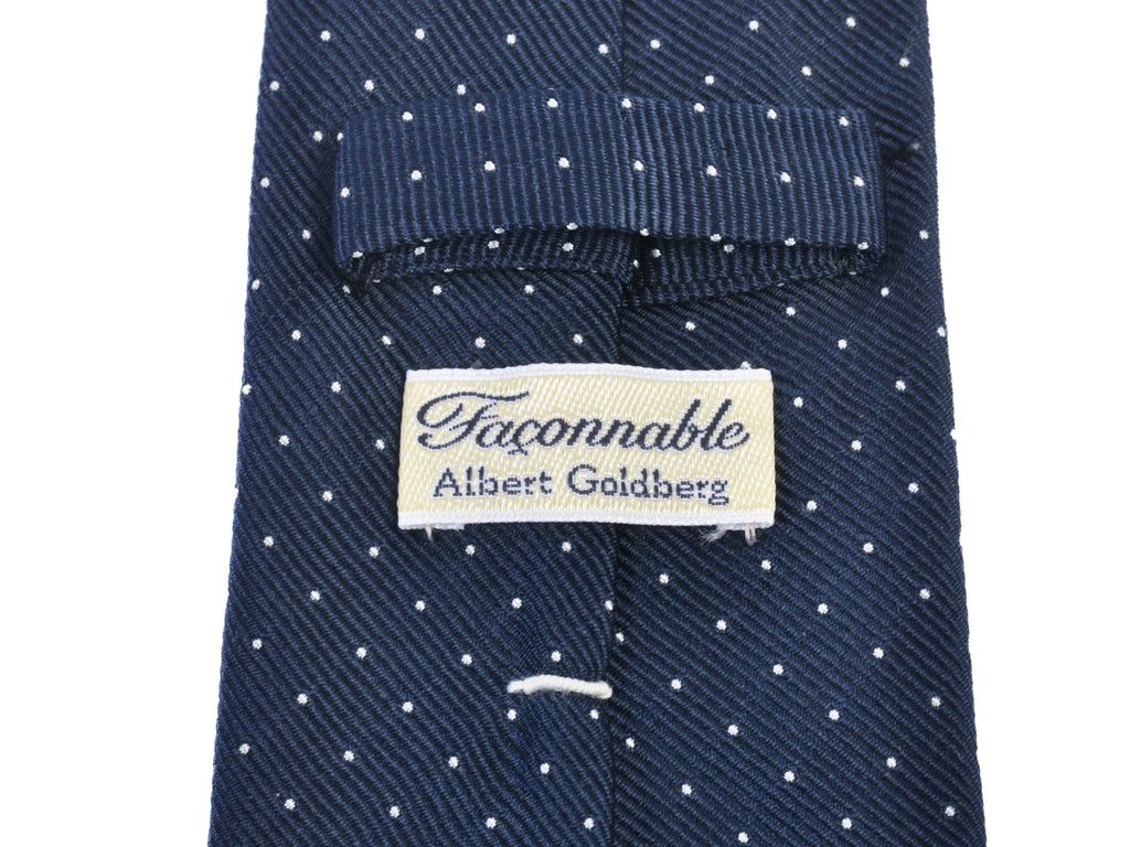 Faconnable Albert Goldberg Navy Blue Polka Dot Tie
