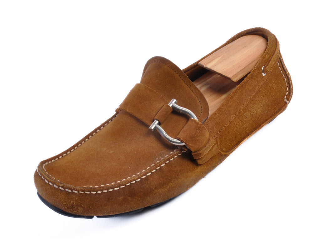 Salvatore Ferragamo Brown Suede Driving Shoes