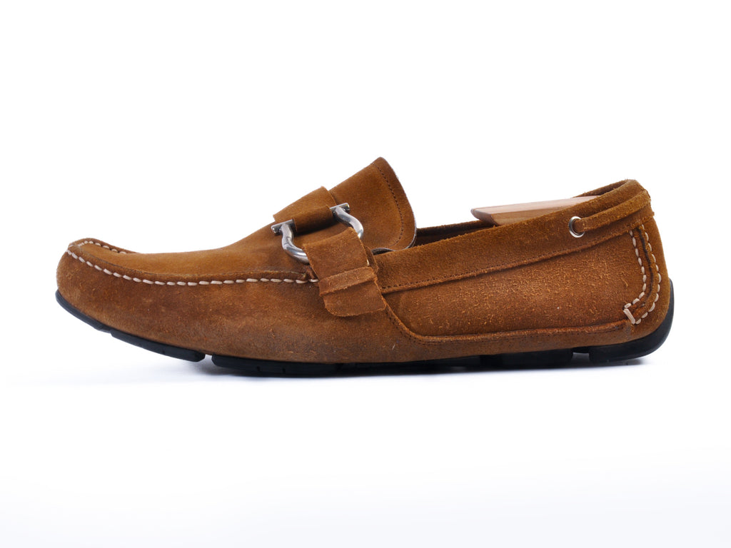 Salvatore Ferragamo Brown Suede Driving Shoes