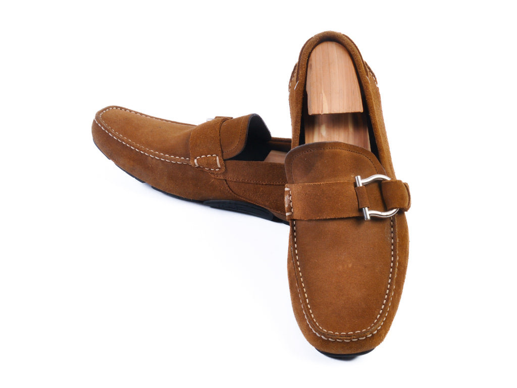 Salvatore Ferragamo Brown Suede Driving Shoes