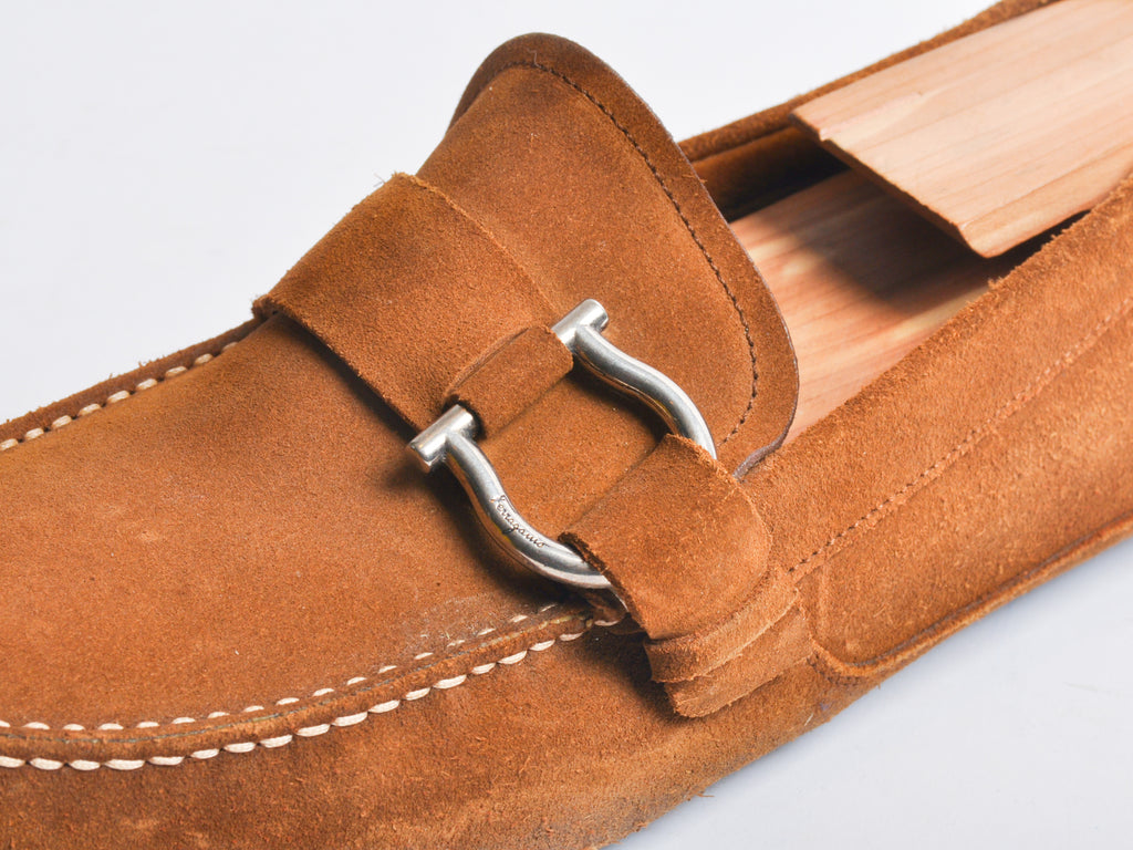 Salvatore Ferragamo Brown Suede Driving Shoes