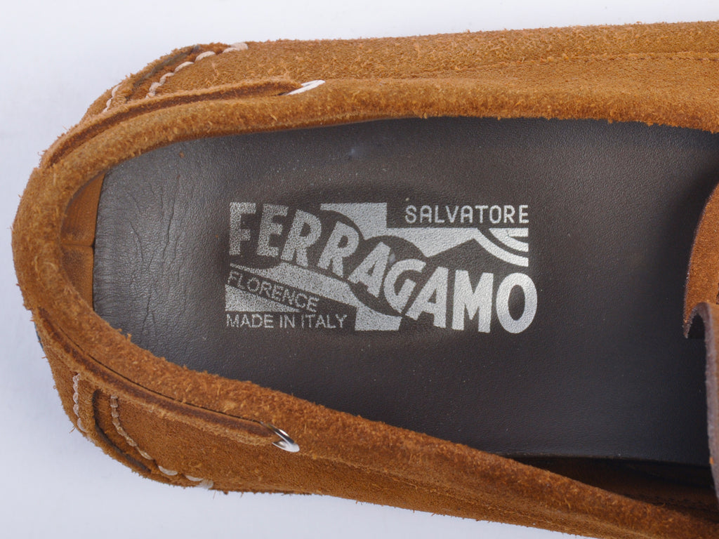 Salvatore Ferragamo Brown Suede Driving Shoes
