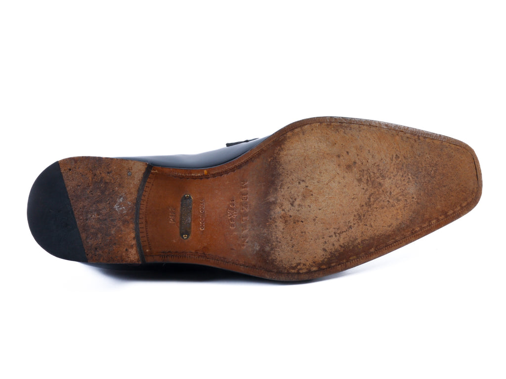 Mezlan Navy Blue Crocodile Slip-Ons