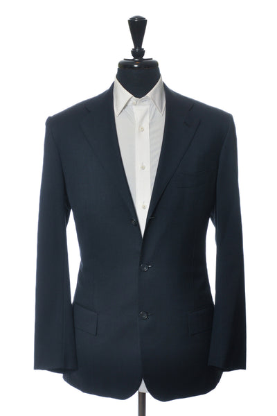 Kiton Dark Blue 14 Micron Wool Suit