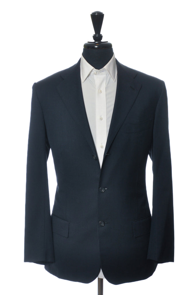 Kiton Dark Blue 14 Micron Wool Suit