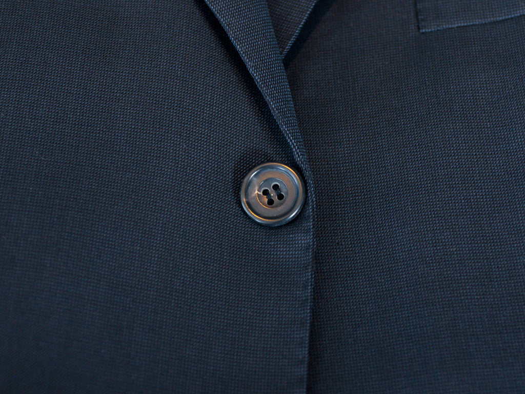 Kiton Dark Blue 14 Micron Wool Suit