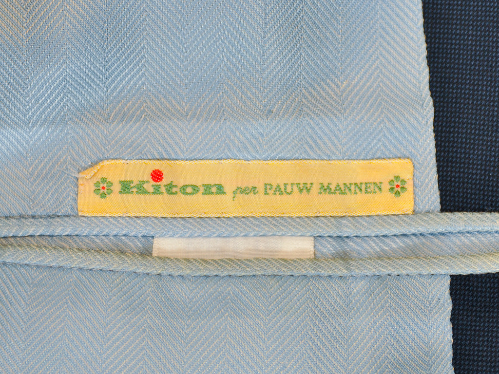 Kiton Dark Blue 14 Micron Wool Suit