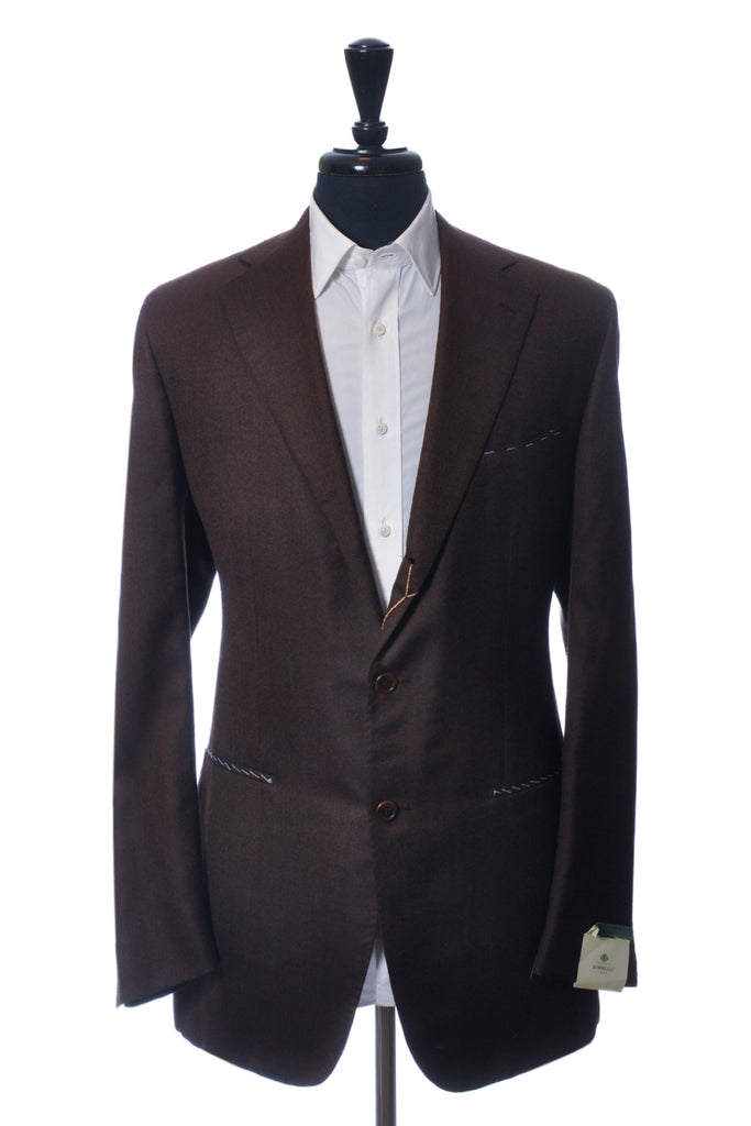 Borrelli Napoli NWT Brown Wool Silk Nerano Blazer