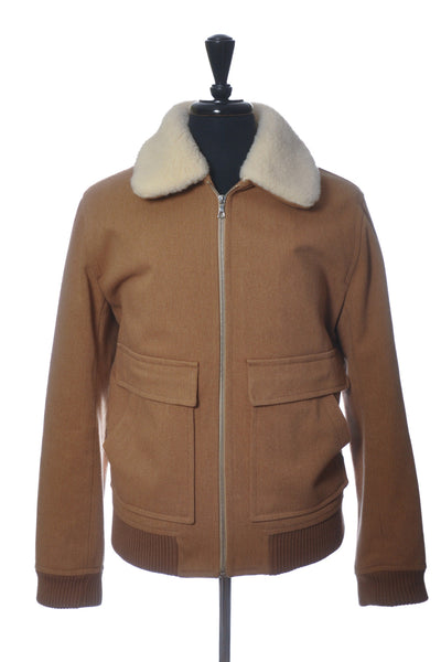 A.P.C. Bronze Shearling Collar Jacket