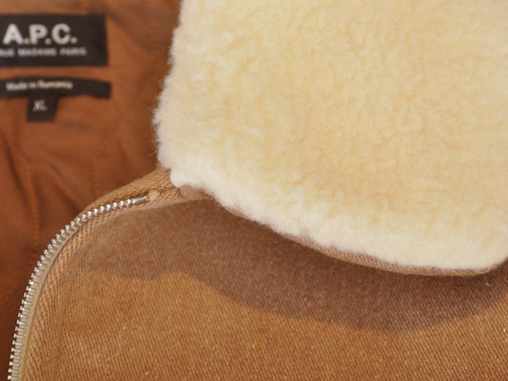 A.P.C. Bronze Shearling Collar Jacket