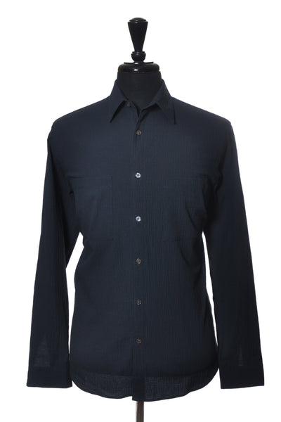 Theory Navy Blue Irving Spring Rip Stop Shirt